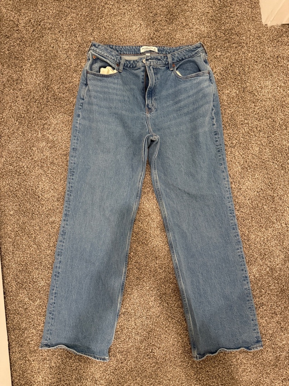 Abercrombie & Fitch Light Blue Straight-Leg Women's Jeans